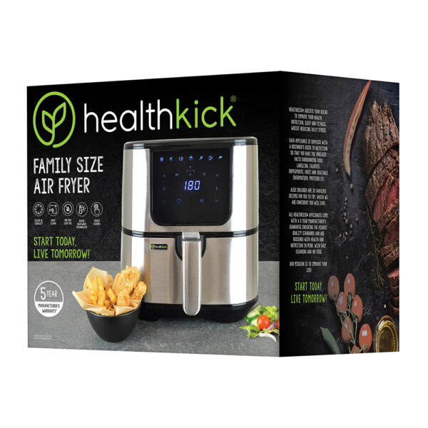 Health Kick K3401 5.5Ltr Digi-Touch Air Fryer (Family Size) - Stainless Steel - Image 2
