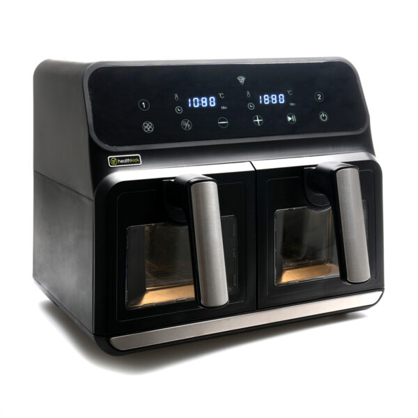 Health Kick K3431 8 litre Digi-Touch Dual Zone Windowed Air Fryer - Black - Image 2