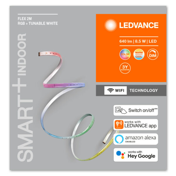 Ledvance LV665903 SMART WIFI LED Flex Colour Changing RGBW 2M UK Plug - Image 4
