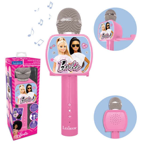 Lexibook MIC240BB Barbie Wireless Karaoke Microphone with Bluetooth - Image 2