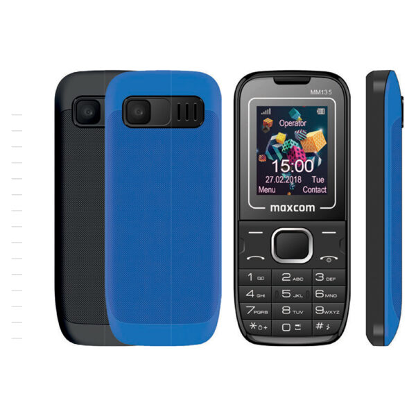 Maxcom MM135 Classic GSM Pocket Mobile Phone - Blue/Black - Image 2