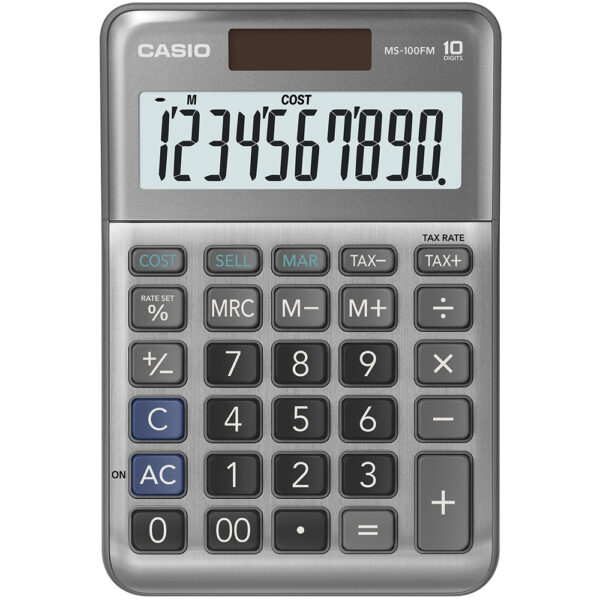 Casio MS100FM-WA 10 Digit Desk Calculator with Tax Calculations