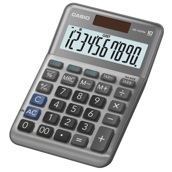 Casio MS100FM-WA 10 Digit Desk Calculator with Tax Calculations - Image 2
