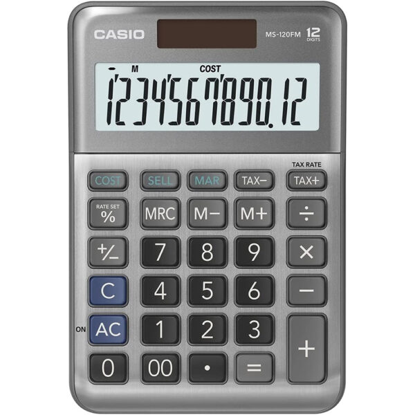 Casio MS120FM-WA 12 Digit Desk Calculator with Tax Calculations