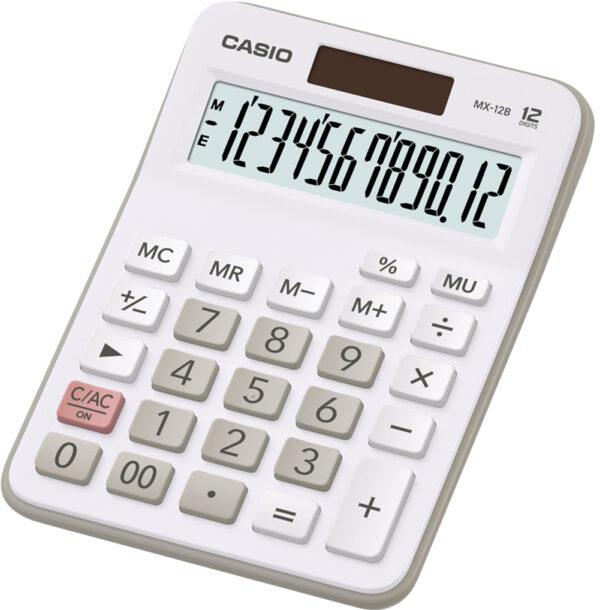 Casio MX12BWE Desk Calculator 12  Digit Display - White