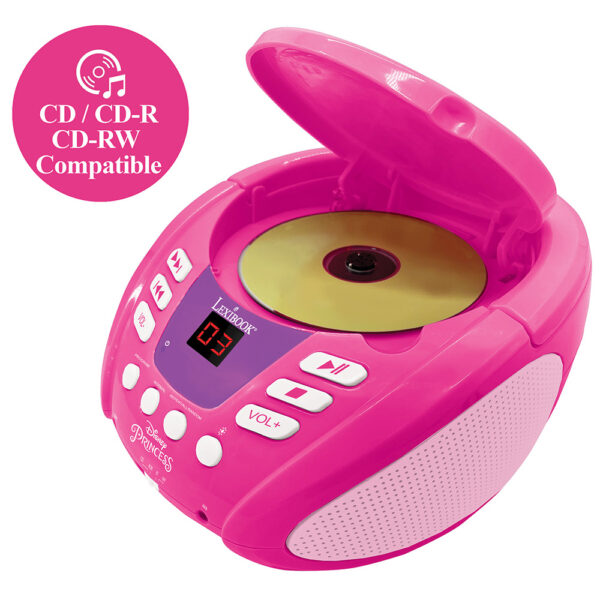 Lexibook Disney Princess Boombox CD Player with Bluetooth - Magical Music Player for Kids - Image 4