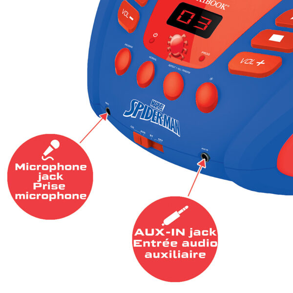 Marvel Spider-Man Boombox CD Player with Bluetooth - Lexibook RCD109SP - Image 5