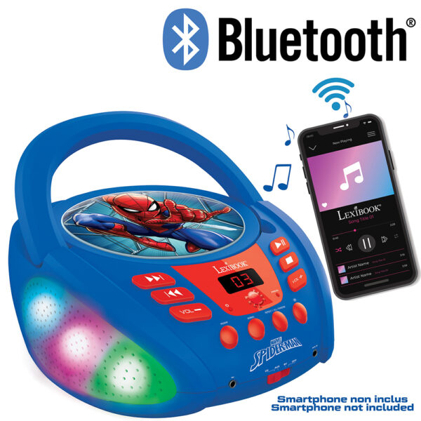 Marvel Spider-Man Boombox CD Player with Bluetooth - Lexibook RCD109SP - Image 3