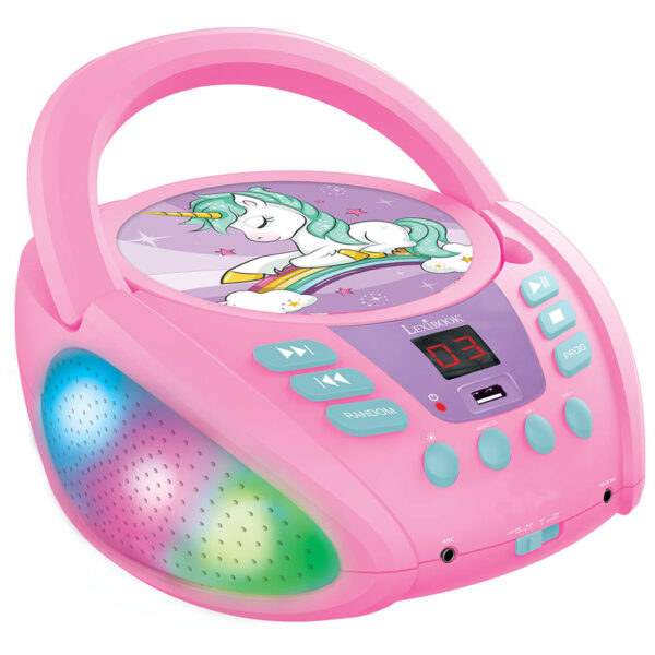 Lexibook RCD109UNI Unicorn Boombox CD Player with Bluetooth