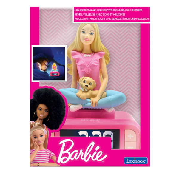 Lexibook RL800BB 3D Barbie Childrens Clock with Night Light - Image 3