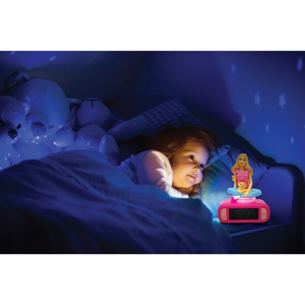 Lexibook RL800BB 3D Barbie Childrens Clock with Night Light - Image 5