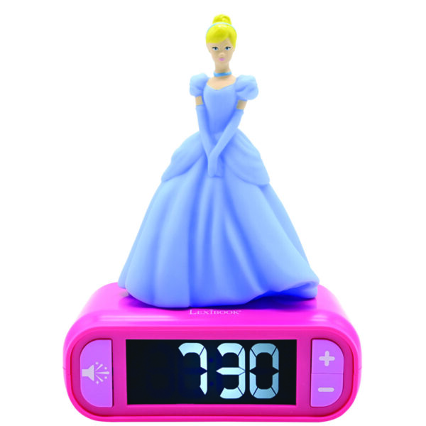 Lexibook 3D Disney Princess RL800DP Childrens Clock with Night Light