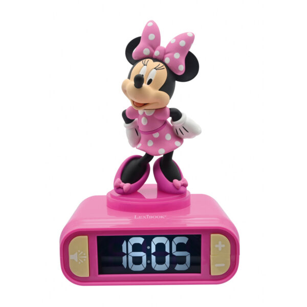 Lexibook RL800MN 3D Minnie Mouse Childrens Clock with Night Light
