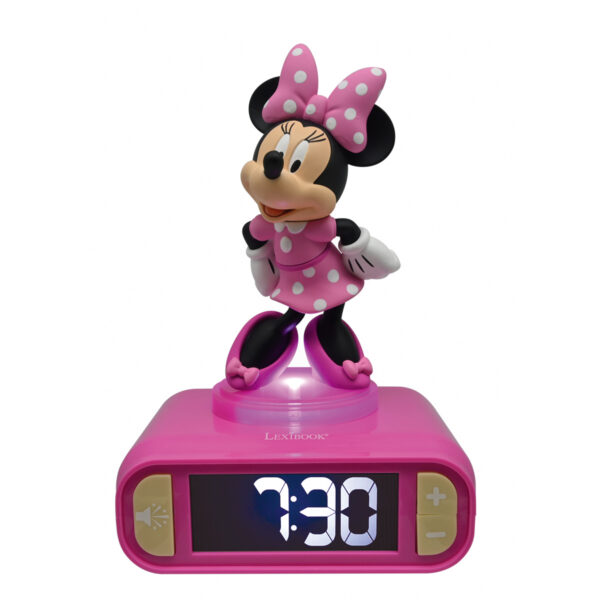 Lexibook RL800MN 3D Minnie Mouse Childrens Clock with Night Light - Image 3