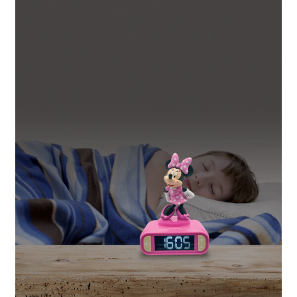 Lexibook RL800MN 3D Minnie Mouse Childrens Clock with Night Light - Image 4