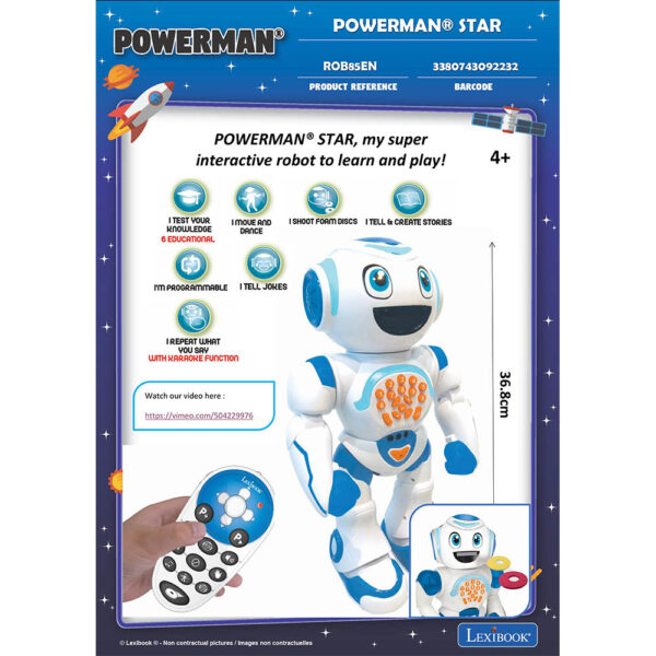 Lexibook ROB85EN Powerman Star My Educational Robot with Story Maker - Image 5
