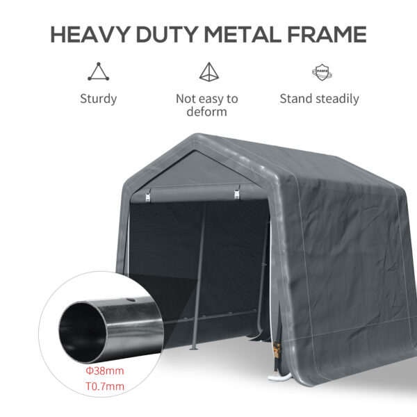 Outsunny Storage Tent, Heavy Duty Metal Frame 2.8x2.4x2.4m, Dark Grey - Image 4