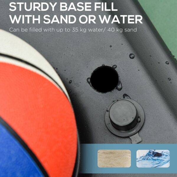 Homcom Adjustable Basketball Hoop Stand w/ Wheels, Stable Base - Image 5