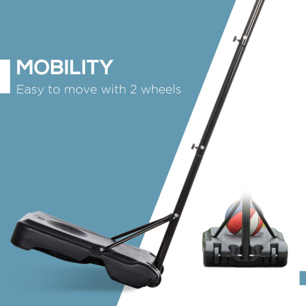 Homcom Adjustable Basketball Hoop Stand w/ Wheels, Stable Base - Image 6