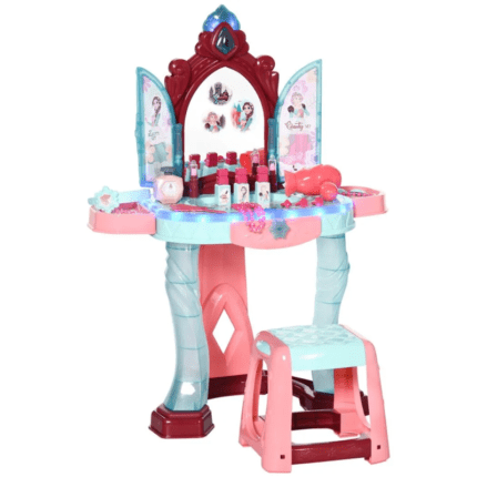 Aiyaplay 31 Piece Kids Dressing Table w/ Magical Princess Mirror, Light and Music
