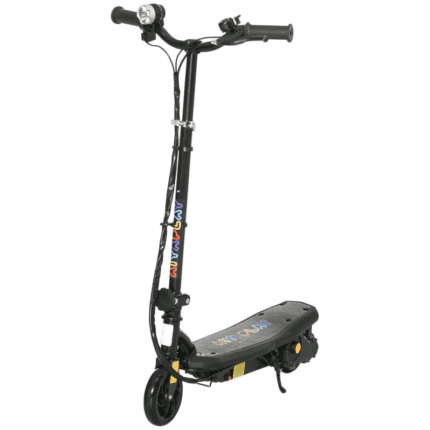 Homcom Folding Electric Scooter E-Scooter w/ LED Headlight, for Ages 7-14 Years - Black