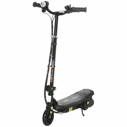 Homcom Folding Electric Scooter E-Scooter w/ LED Headlight, for Ages 7-14 Years - Black