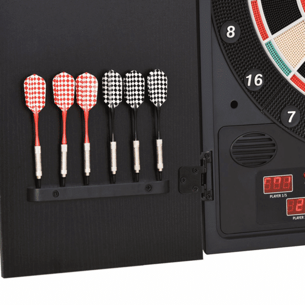 Homcom Electronic Dartboard with LED Digital Score Board 27Games Storage Cabinet - Image 8
