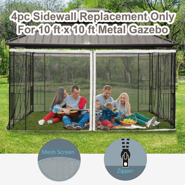 Outsunny 352 x 207cm Universal Replacement Gazebo Mesh Netting Screen Walls - Image 4