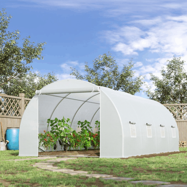 Outsunny 6 x 3 x 2 m Polytunnel Greenhouse w/ Zippered Door and 8 Windows - Image 2