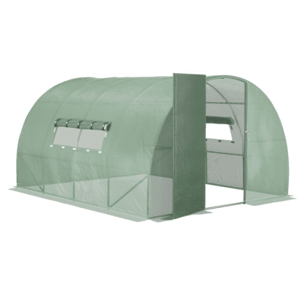 Outsunny 4 x 3M Walk-in Garden Polytunnel Greenhouse Galvanised Steel W/ Door
