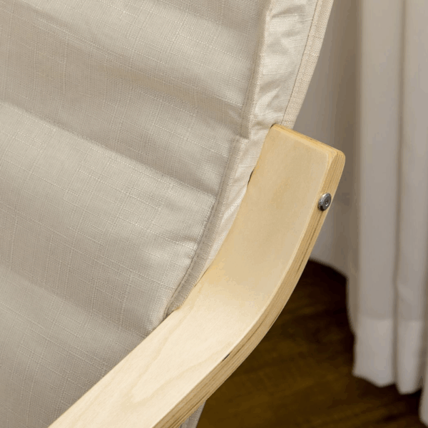 Homcom Lounge Chair Recliner Adjustable Footrest Home Cream White - Image 8