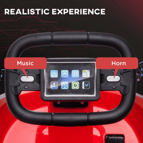 Homcom 6V Kids Bumper Car, 360-Degree Rotation Waltzer Car w/ 2 Speeds - Red - Image 5