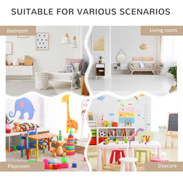 Homcom Children's Bookcase, Toy Organiser w/ Wheels, for Bedroom - White - Image 7