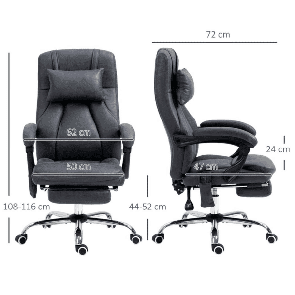 Vinsetto High Back Massage Office Chair with Vibration Point Headrest Remote - Image 3
