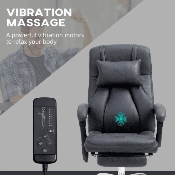 Vinsetto High Back Massage Office Chair with Vibration Point Headrest Remote - Image 4