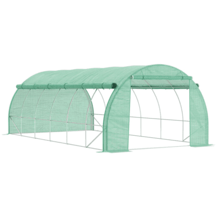 Outsunny 6 x 3 x 2 m Polytunnel Greenhouse Pollytunnel Tent w/ Steel Frame Green