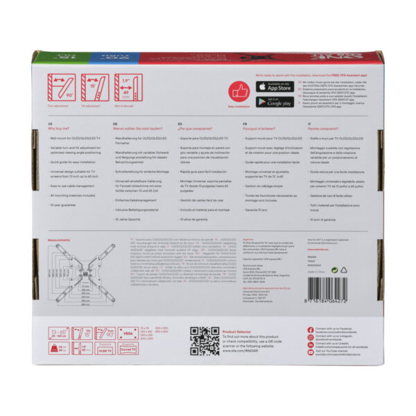 One For All WM2441 13-65 inch TV Bracket Turn 90 Smart Series - Image 4