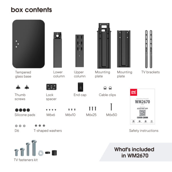 One For All WM2670 Smart Table Top Stand suitable for TV's 32-70 inch - Image 5