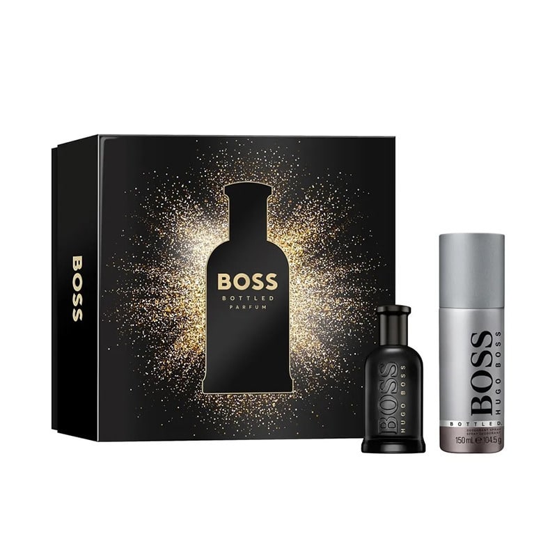 boss-hugo-boss-boss-bottled-parfum-coffret-eau-de- Hugo Boss Boss Bottled Parfum Gift Set 50ml EDP + 150ml Deodorant Spray - Image 1