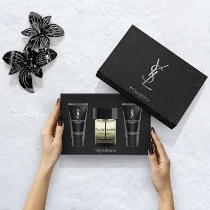 Yves Saint Laurent La Nuit de L'Homme Gift Set 100ml EDT + 2 x 50ml Shower Gel - Image 3