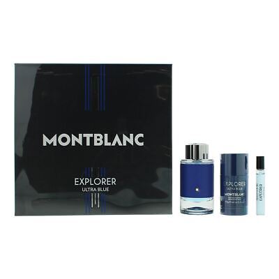 Mont Blanc Explorer Ultra Blue Gift Set 100ml EDP + 75g Deodorant Stick + 7.5ml EDP