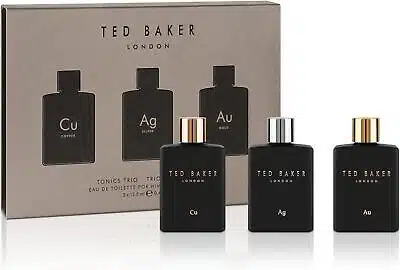 Ted Baker Tonic Mini Gift Set 12.5ml Cu EDT + 12.5ml Ag EDT + 12.5ml Au EDT