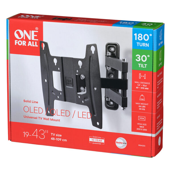 One For All WM4251 19-43 inch TV Bracket Turn 180 Solid Series - Image 2