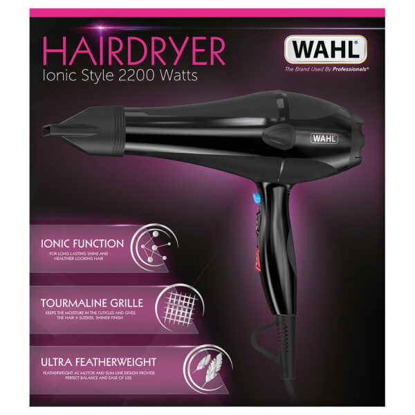 Wahl ZY141 Ionic Style Hair Dryer 2200W - Black - Image 4