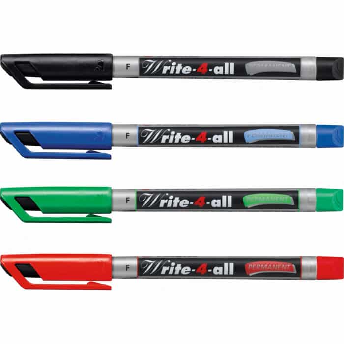 Stabilo 156/4 Write-4-all Permanent Marker Pen Fine -Blue, Red, Green, Black - Image 2