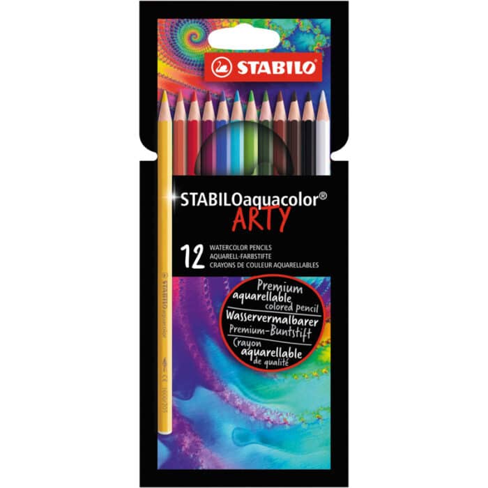 Stabilo 1612/1-20 Arty Aquarellable Colouring Pencil 12pk - Aquacolor Assorted Colours