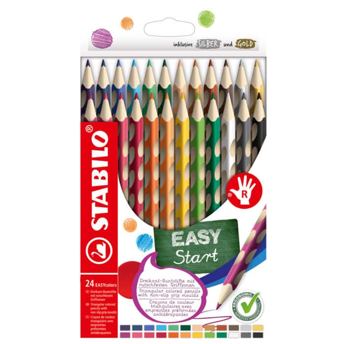 Stabilo Ergonomic Colouring Pencil Easycolors Right-Handed Pack Of 24