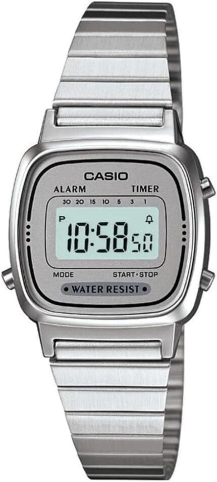 Casio LA670WEA-7EF Ladies Silver Dial Silver Watch