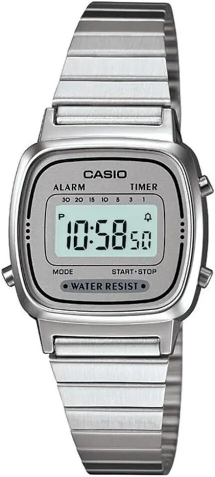 Casio LA670WEA-7EF Ladies Silver Dial Silver Watch