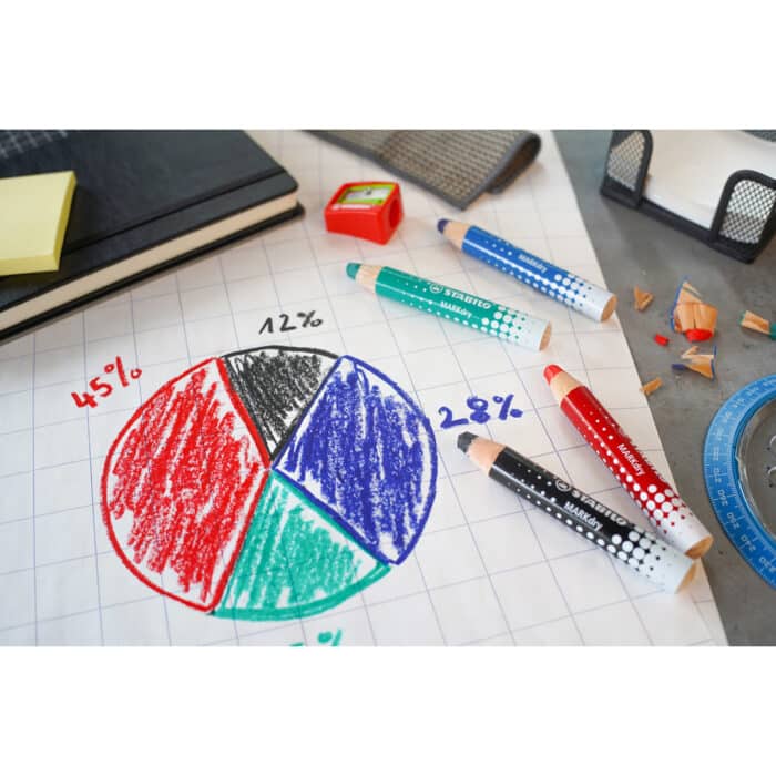 Stabilo 648/4-5 MARKdry Whiteboard & Flipchart Markers with Sharpener + Wiping Cloth - Image 4